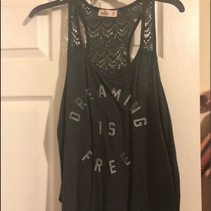 Hollister tank top with lace back